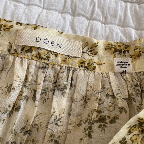 Doen Light Yellow Floral Midi Skirt - Picture 3 of 6